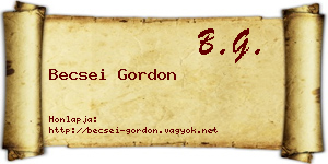 Becsei Gordon névjegykártya